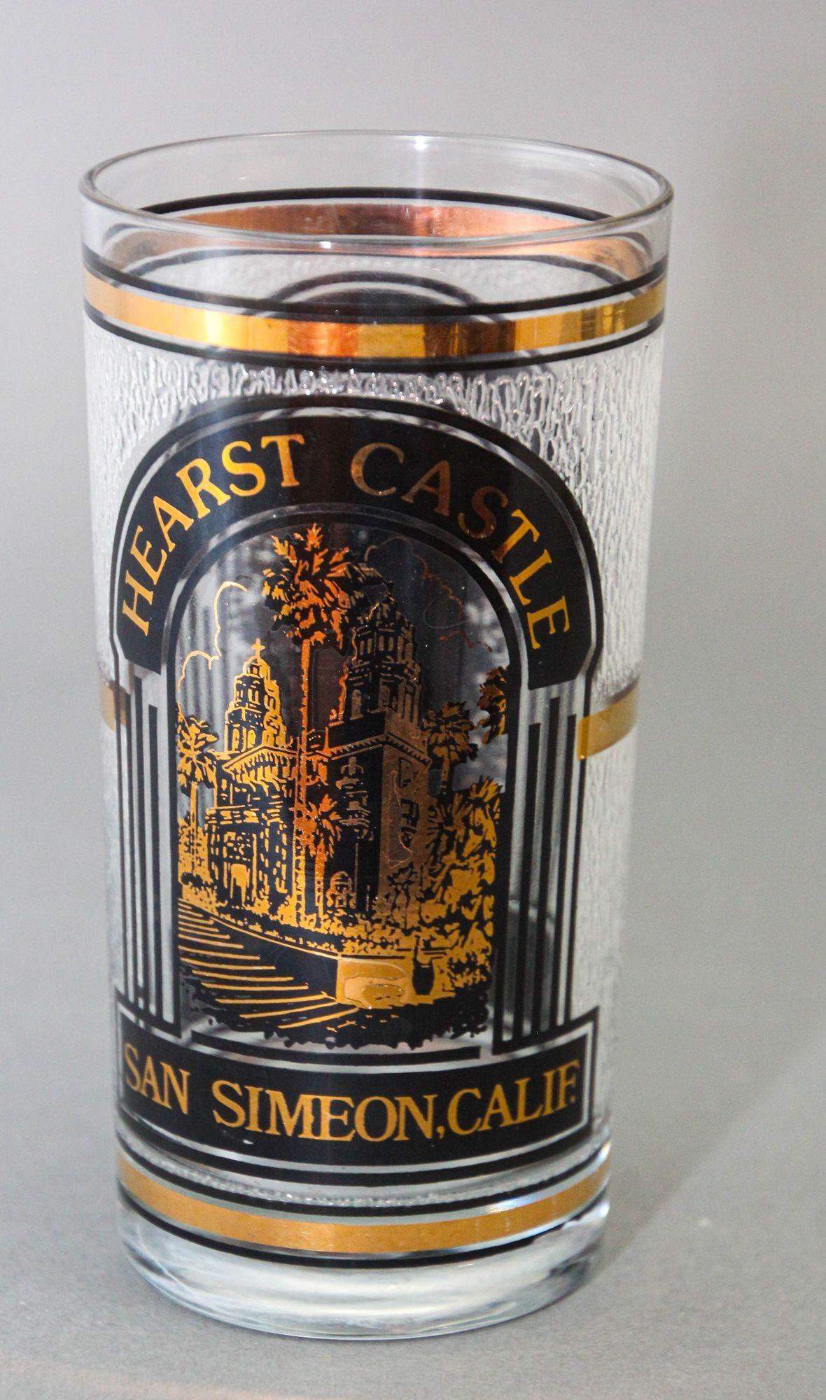 20th Century Vintage Hearst Castle Collectible Highball Glass with the 3 Graces San Simeon CA For Sale