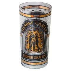 Vintage Hearst Castle Collectible Highball Glass with the 3 Graces San Simeon CA