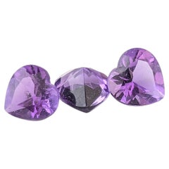Vintage heart cut amethyst gemstones, loose stones