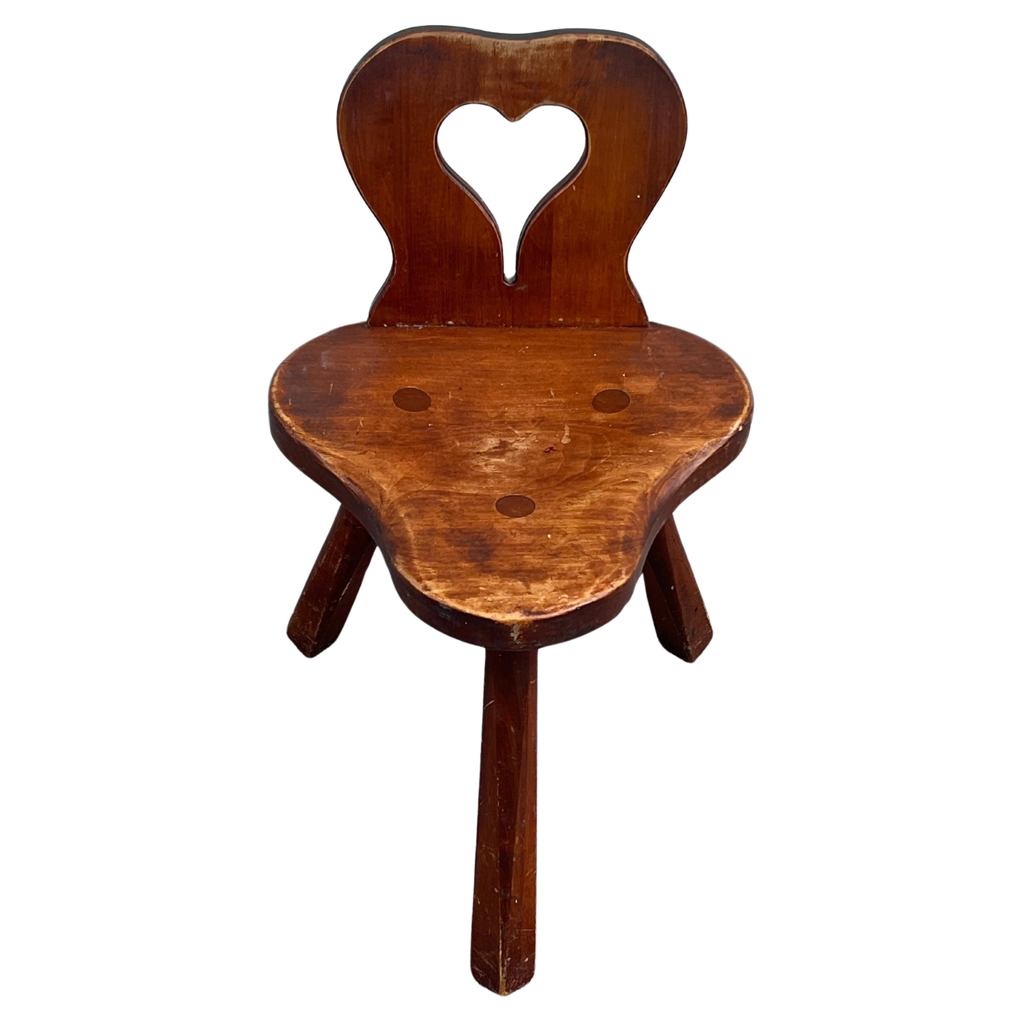 Vintage "Heart" Milking Stool Ca
 1950
s