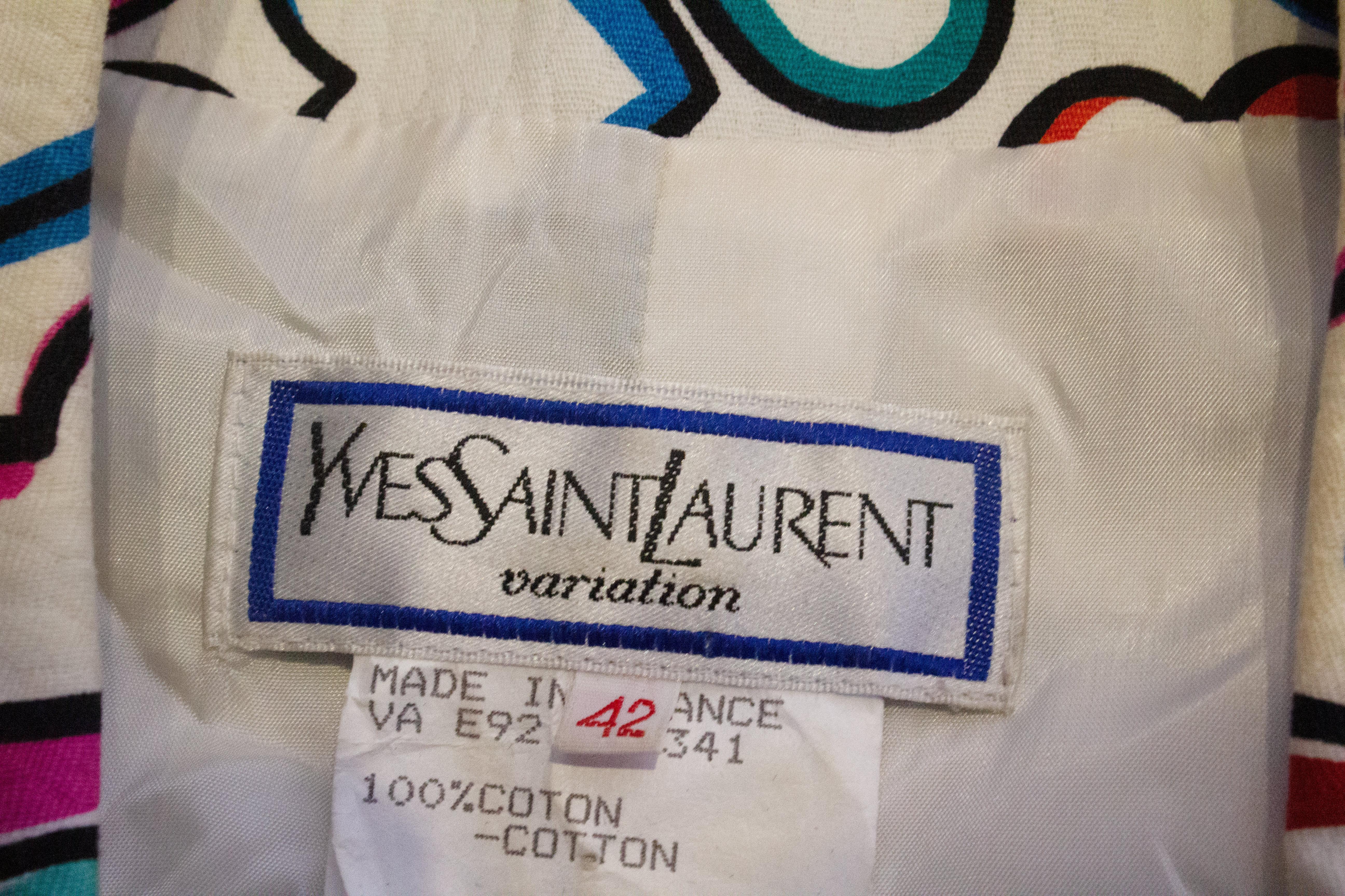 Vintage Heart Print Jacket by Yves Saint Laurent In Good Condition In London, GB