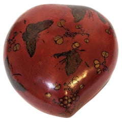 Vintage Heart Shaped Chinoiserie Box 
