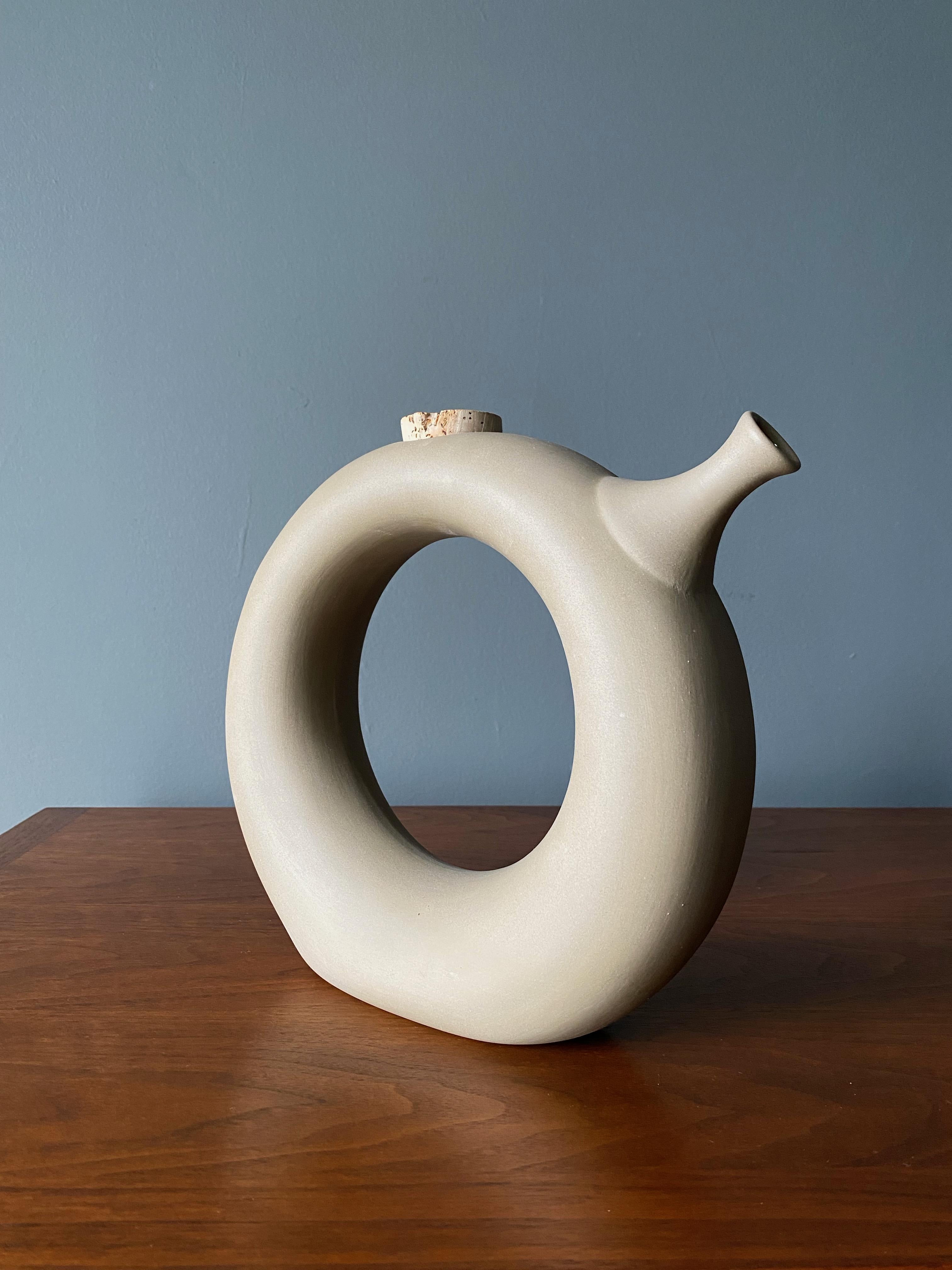 Mid-Century Modern Vintage Hearthstone Terra Cotta Decanter