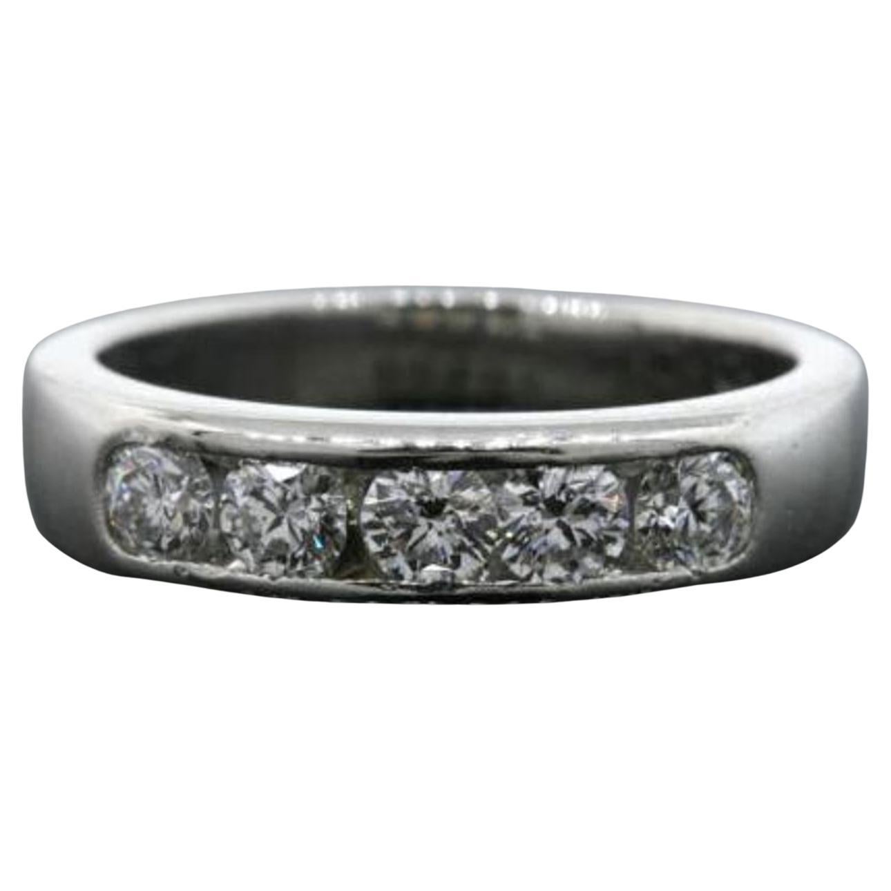 Anillo de boda vintage Hearts On Fire HOF Canal de diamantes en platino 1/2ct 4,75
