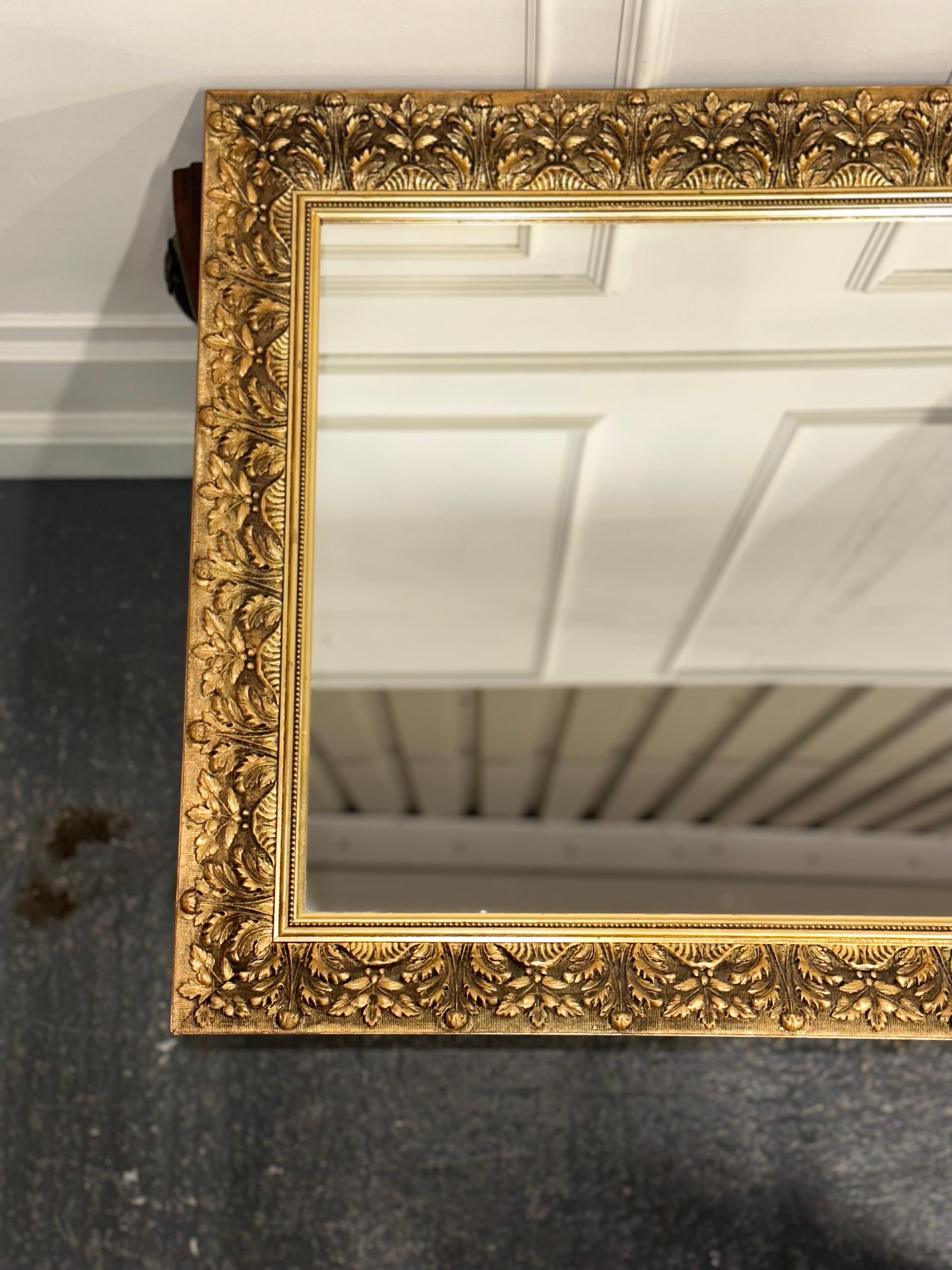 Vintage Heavily Carved Gold Ornate Bevelled Mirror 1