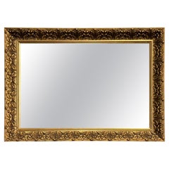 Vintage Heavily Carved Gold Ornate Bevelled Mirror