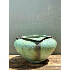 Vintage Heavily Patinated Bronze Planter