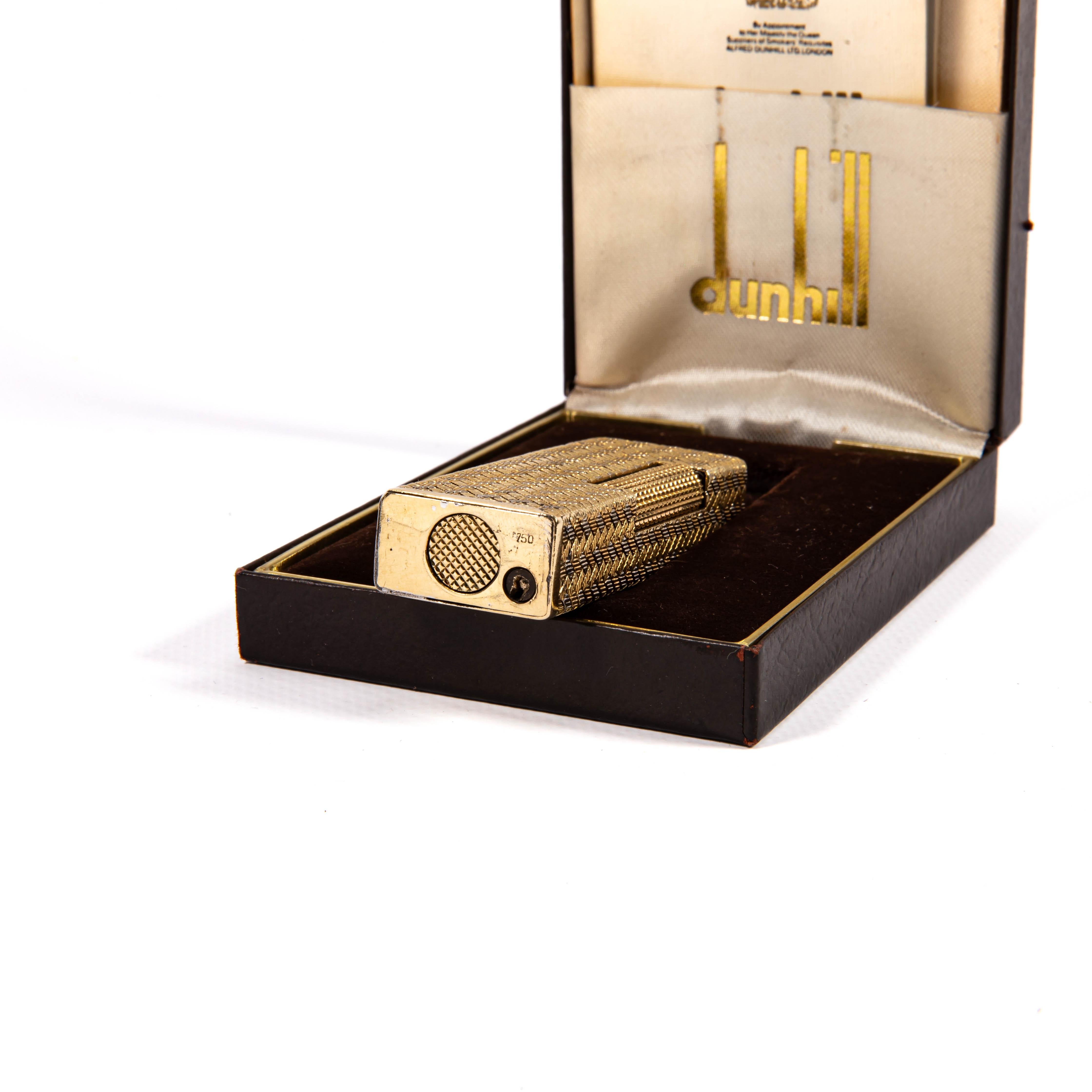 Accendino Rollagas d'epoca in oro massiccio 18k DUNHILL in scatola 1966 in vendita 6
