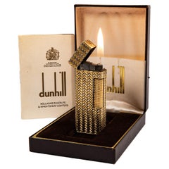 Vintage Heavy 18k Solid Gold Jacket DUNHILL Rollagas Lighter in Box 1966