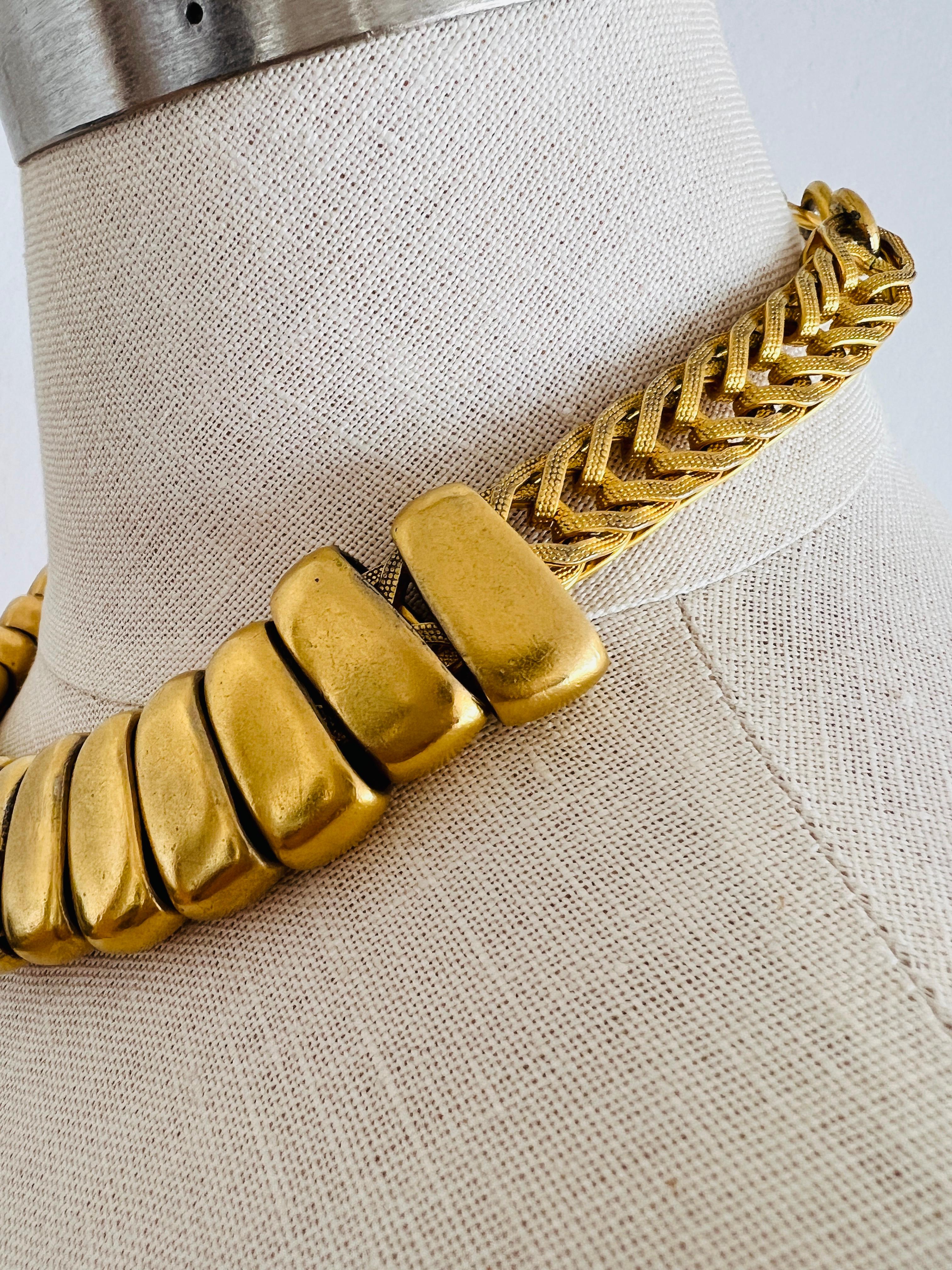 Women's Vintage Heavy '239 Grams' Gold Choker Chunky Statement Necklace