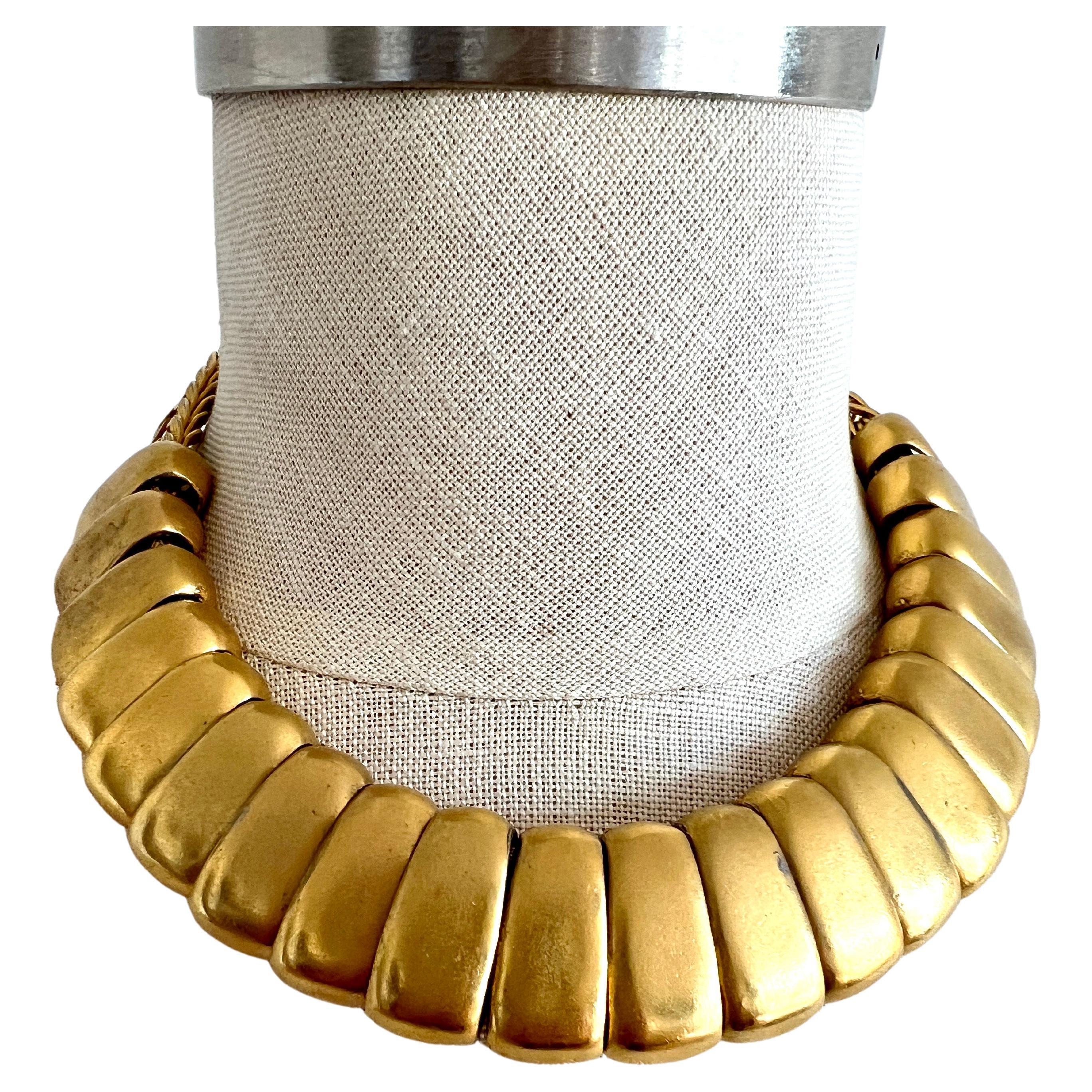 Vintage Heavy '239 Grams' Gold Choker Chunky Statement Necklace