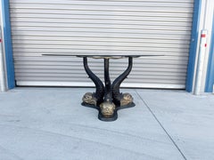 Vintage Heavy Brass & Bronze Fish Dining Table