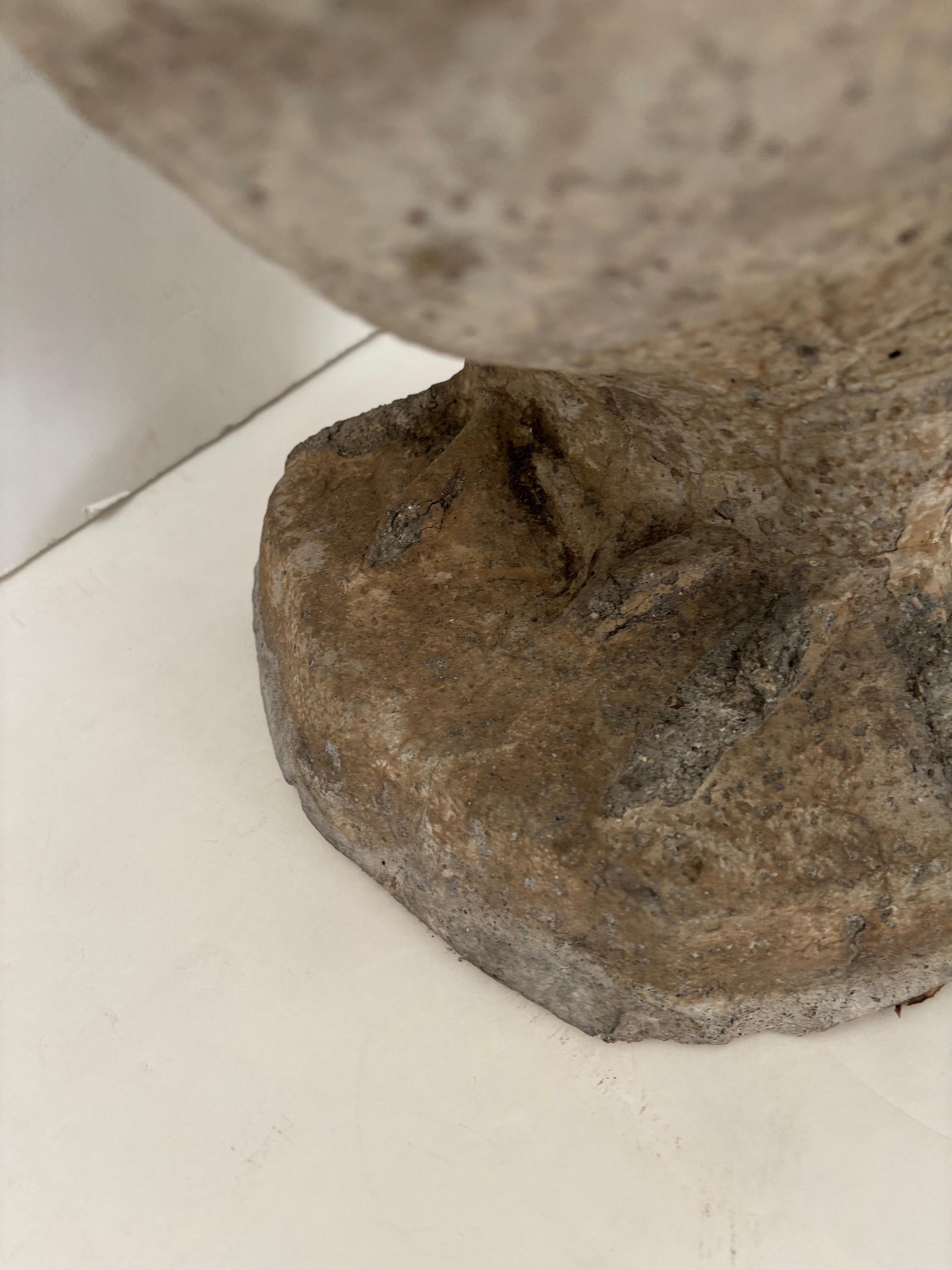 Statua di uccello da giardino in pietra pesantemente intagliata d'epoca: oca in piedi con le zampe in vendita 8