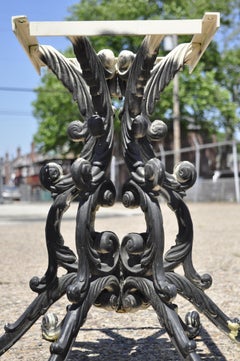 Vintage Pesada Base de Mesa de Pedestal de Comedor Ornamentada Estilo French Rococo de Hierro Fundido