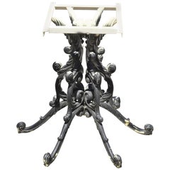 Retro Heavy Cast Iron French Rococo Style Ornate Dining Pedestal Table Base