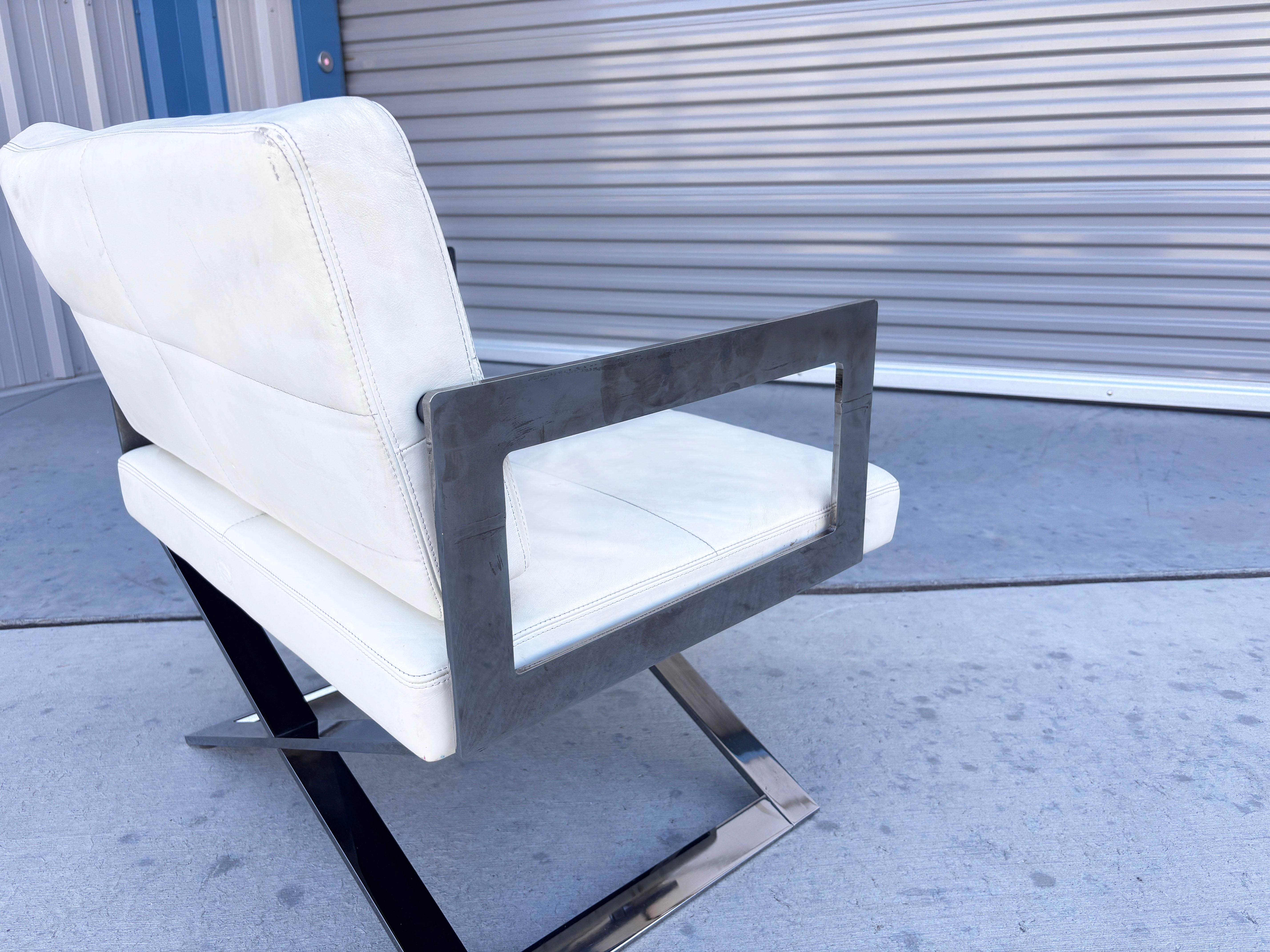 Silla de salón vintage cromada pesada en venta 3