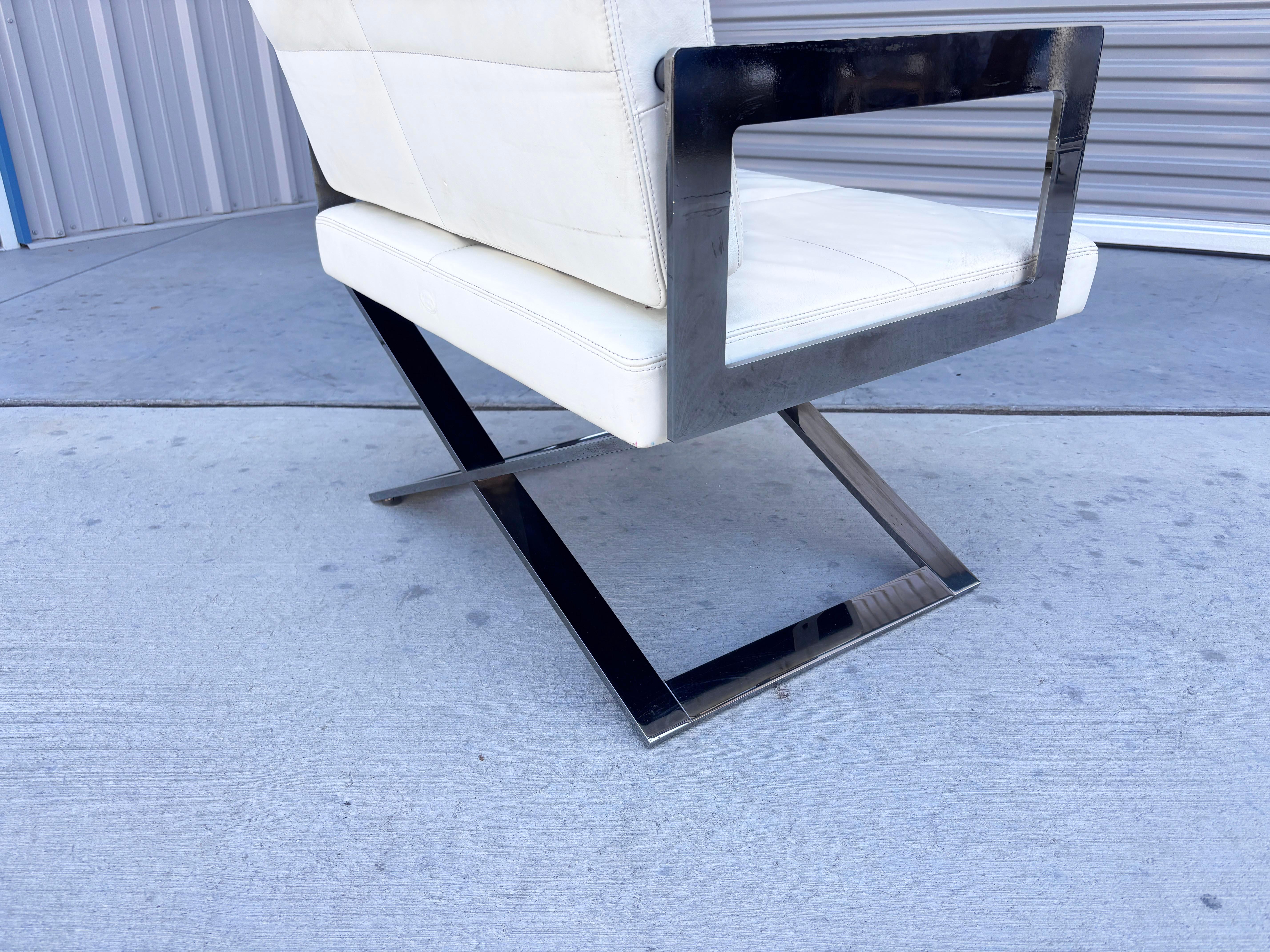 Silla de salón vintage cromada pesada en venta 4