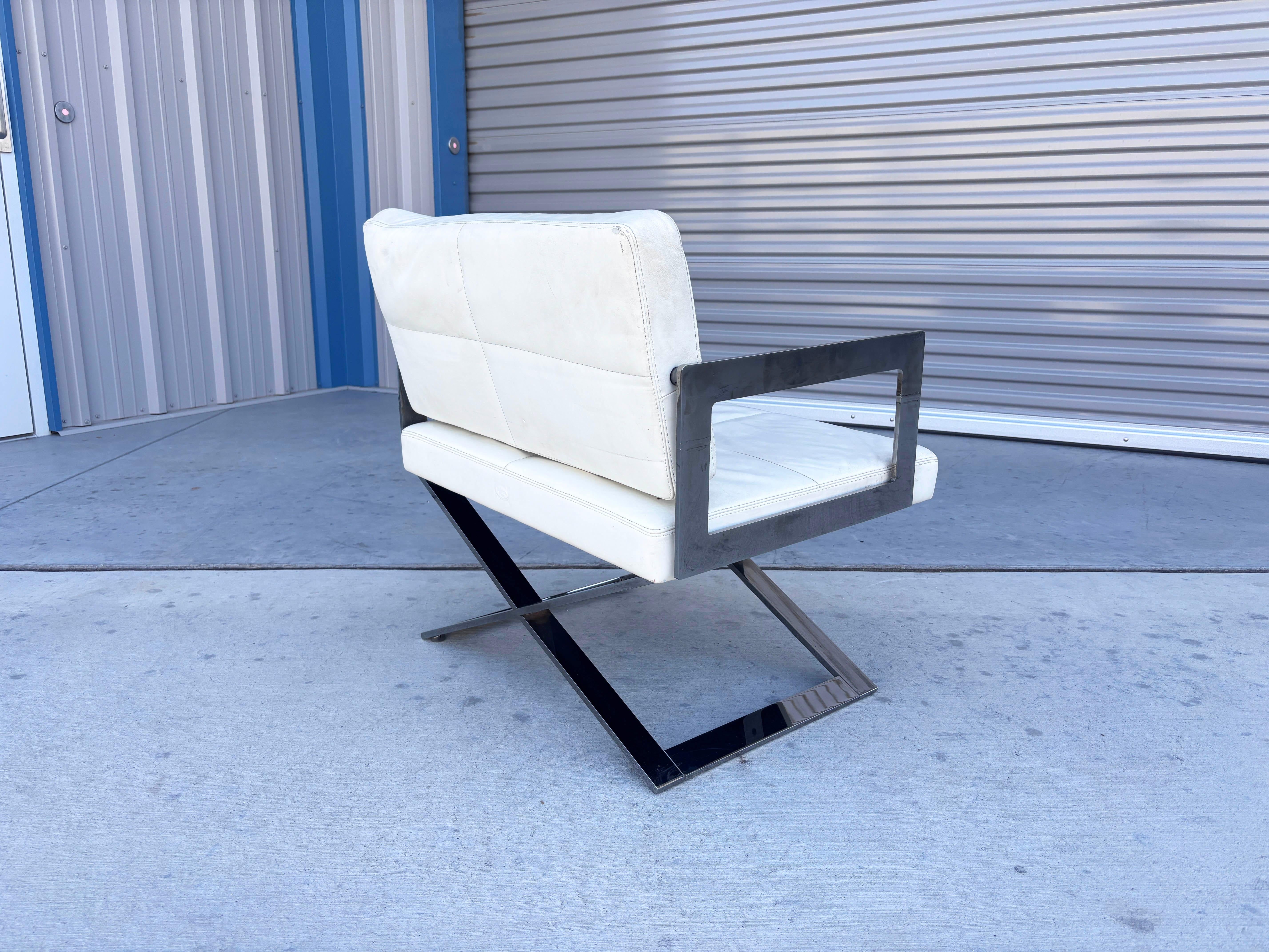 Silla de salón vintage cromada pesada en venta 1