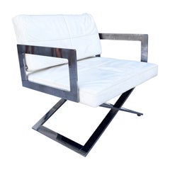 Chaise longue vintage en chrome lourd