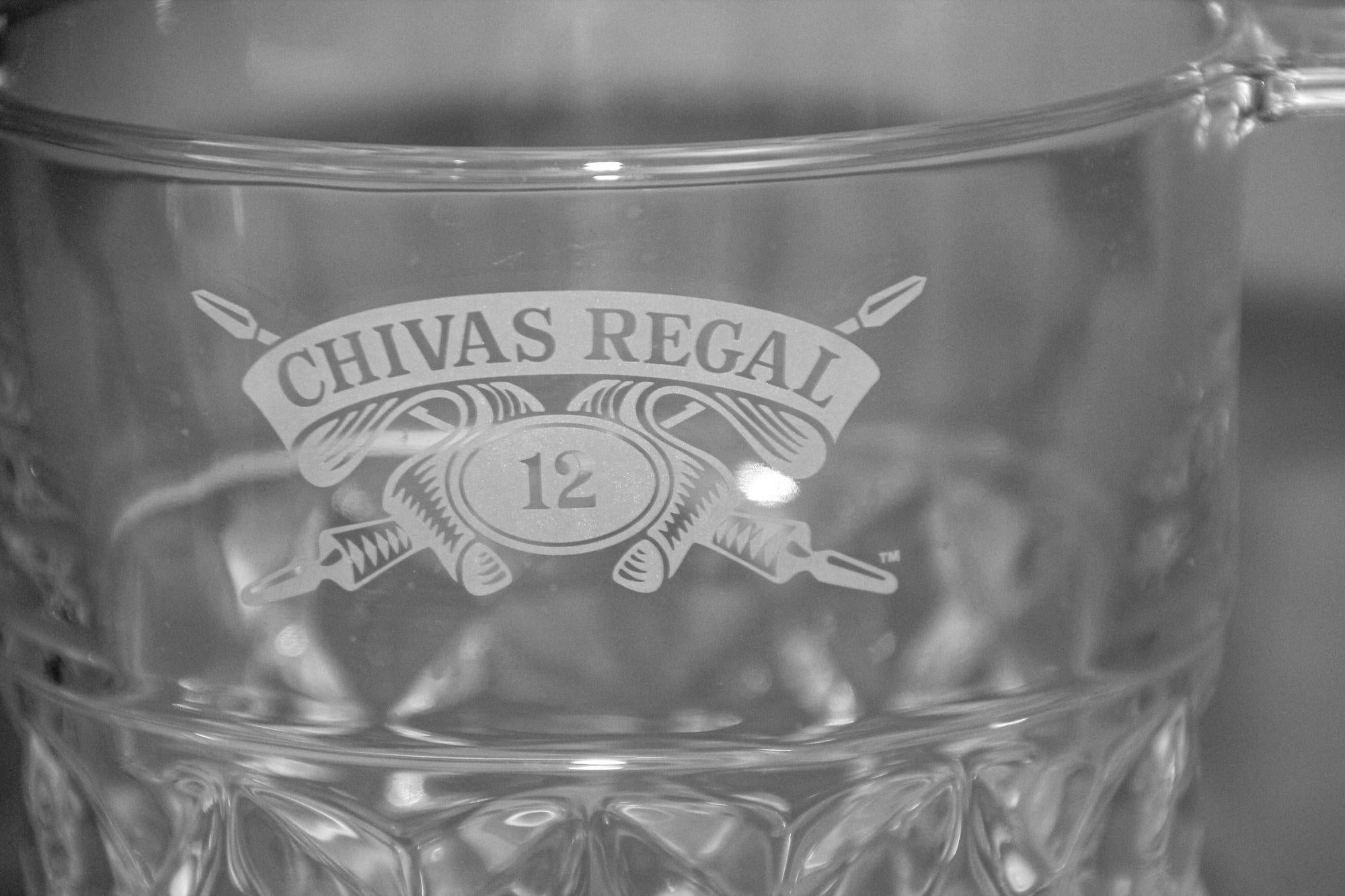 Vintage Heavy Cut Glass Ice Bucket Chivas Regal France 1980s For Sale 4