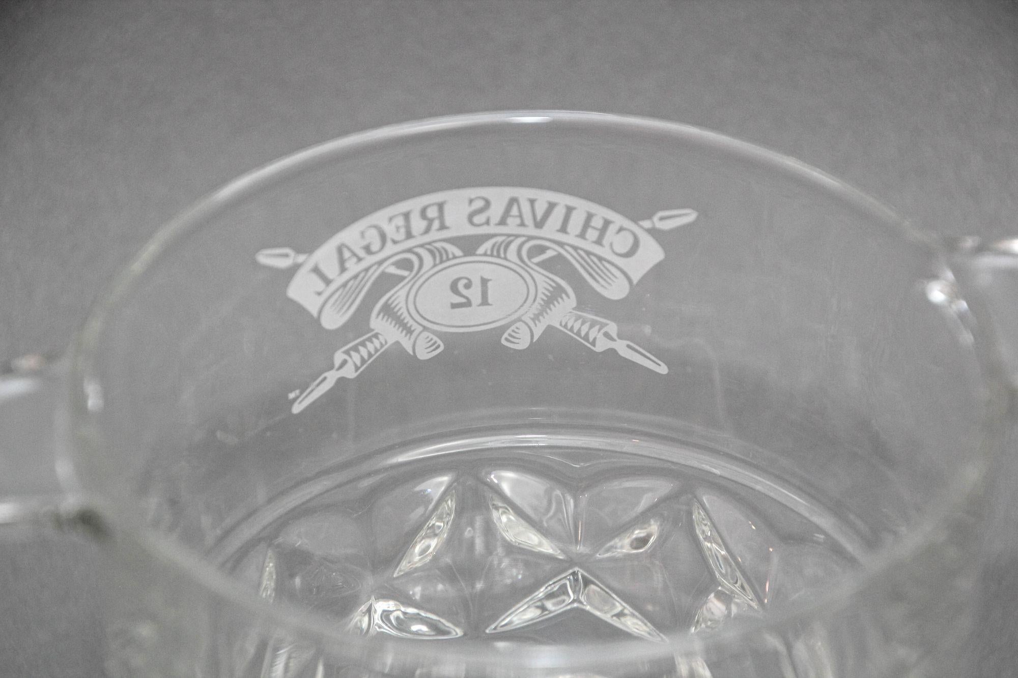 Vintage Heavy Cut Glass Ice Bucket Chivas Regal France 1980s For Sale 1