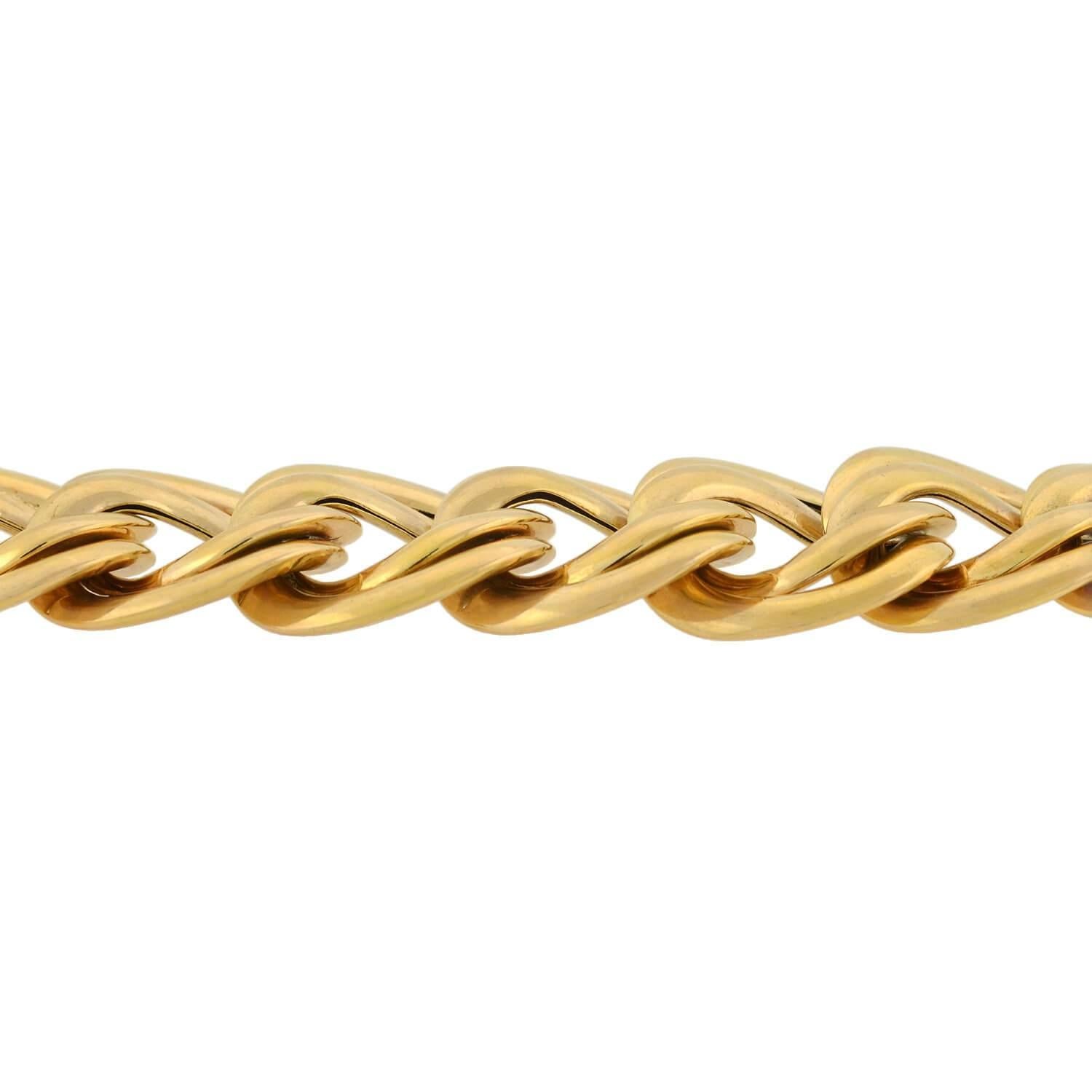 Contemporary Vintage Heavy Double Cuban Link Gold Chain Necklace