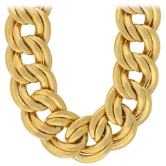 Vintage Heavy Double Cuban Link Gold Chain Necklace