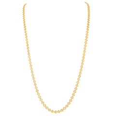 Vintage Heavy Fancy Link-Textured 18K Yellow Gold Necklace 31.5 inches