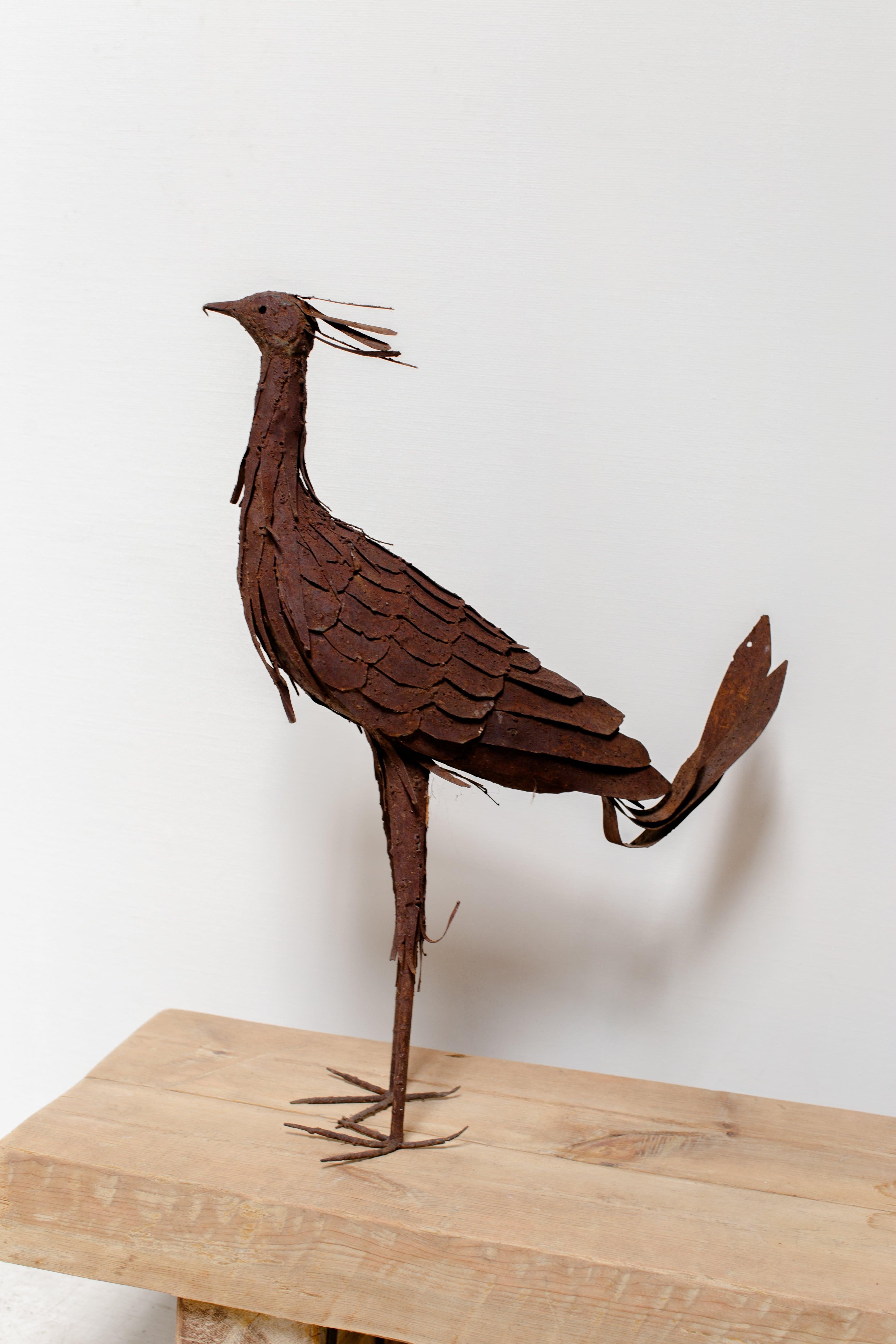Unknown Vintage Heavy-Gauge Metal Peacock For Sale