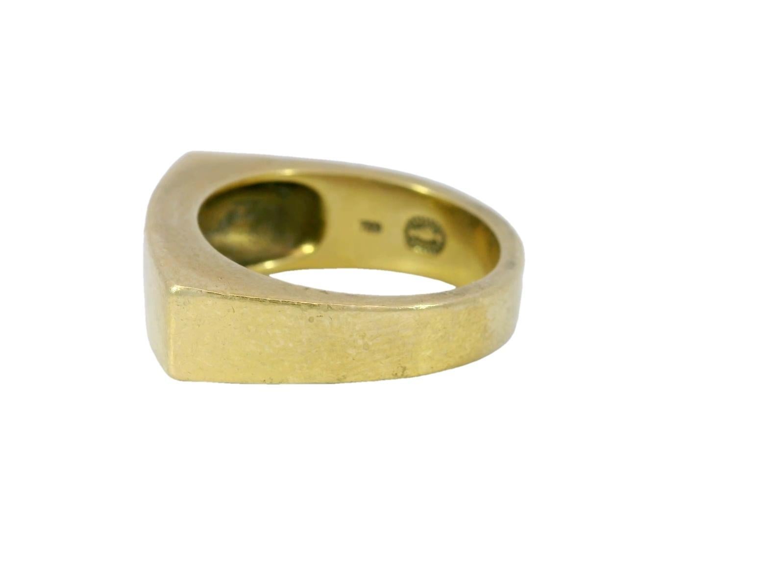 Contemporary Vintage Heavy George Jensen Modernist 18K Yellow Gold Bar Ring