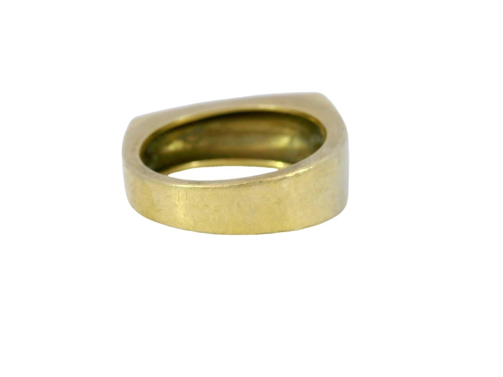 Vintage Heavy George Jensen Modernist 18K Yellow Gold Bar Ring In Good Condition In Fairfield, CT