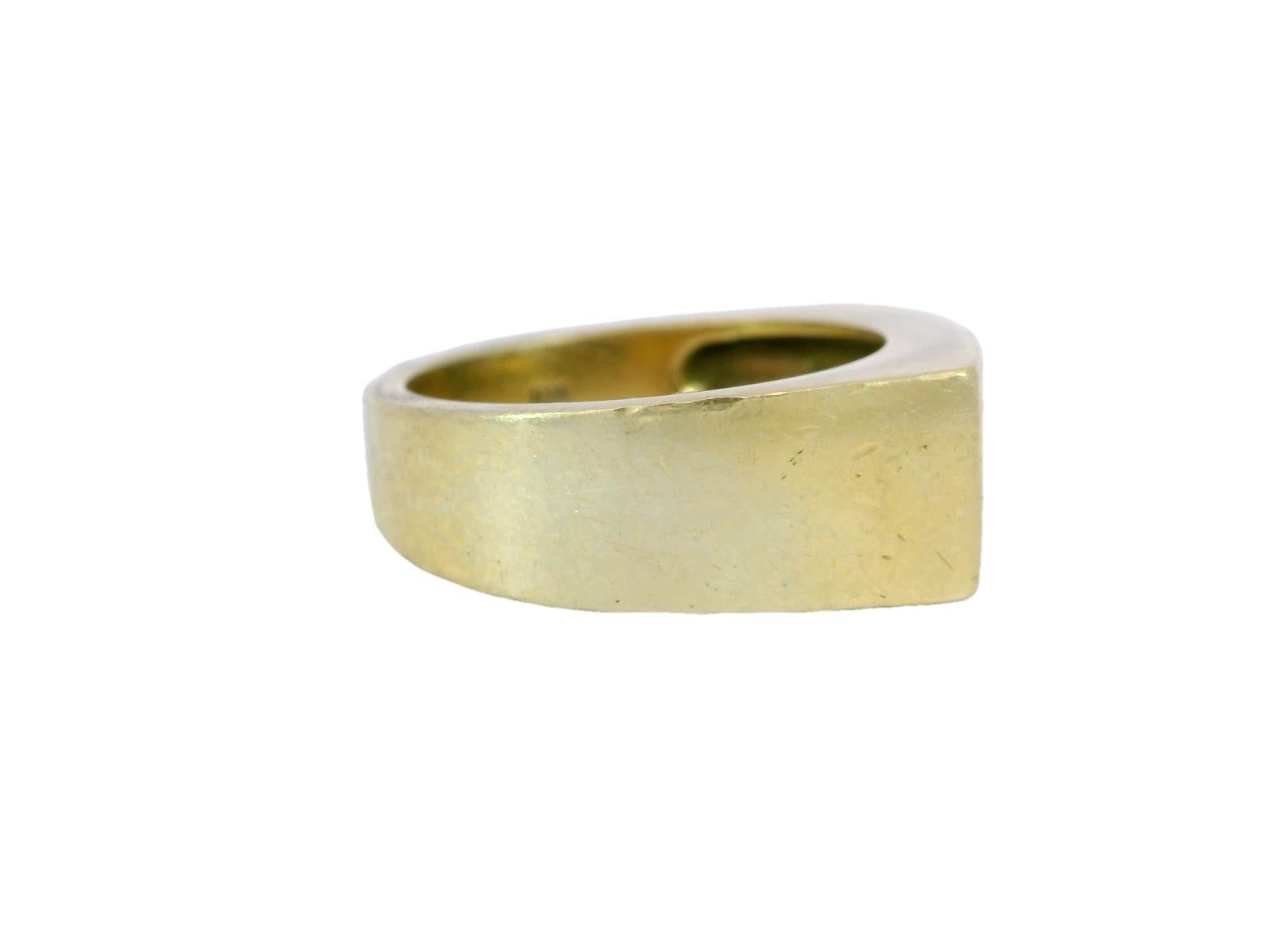 Women's or Men's Vintage Heavy George Jensen Modernist 18K Yellow Gold Bar Ring