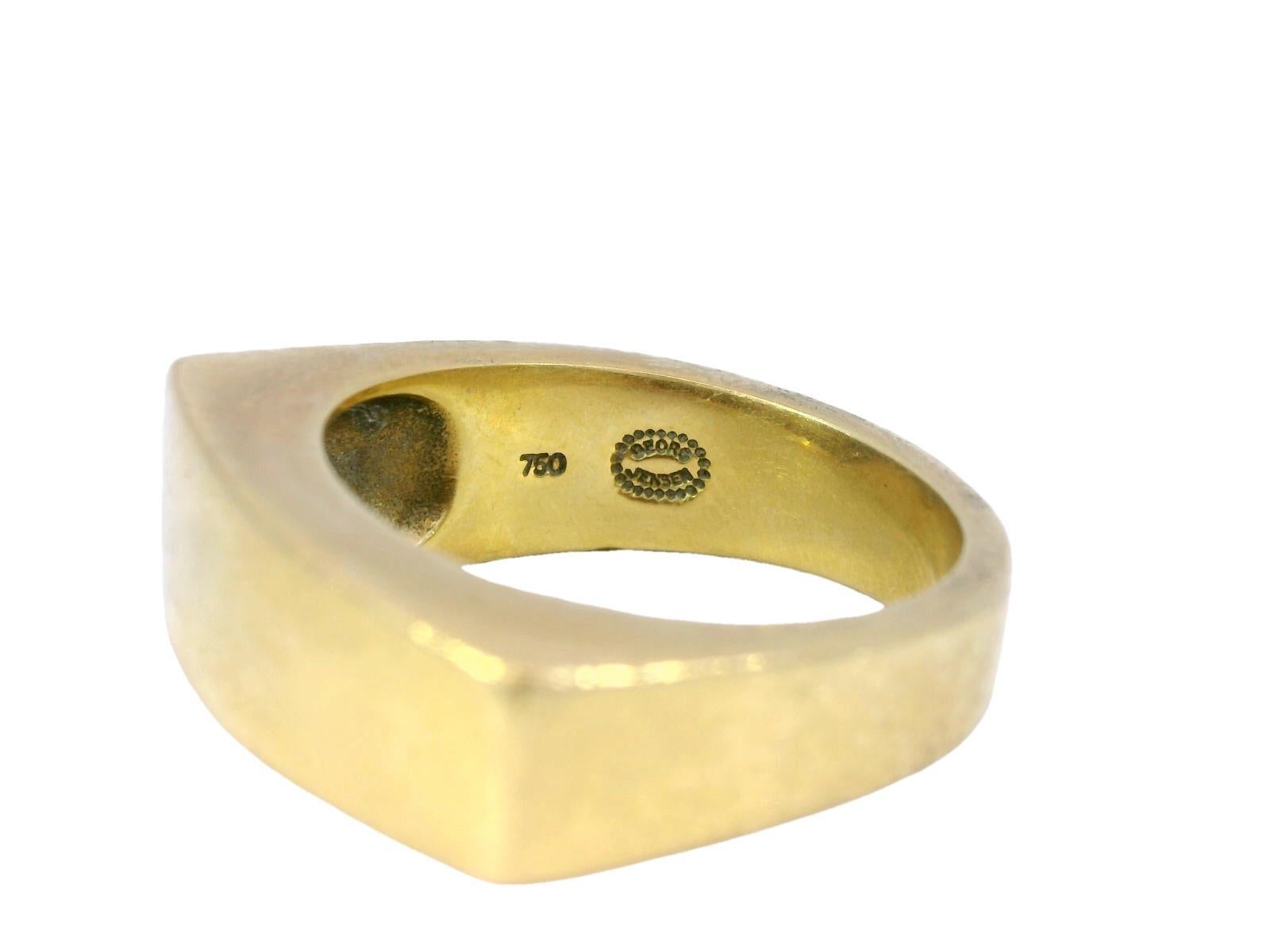 Vintage Heavy George Jensen Modernist 18K Yellow Gold Bar Ring 1