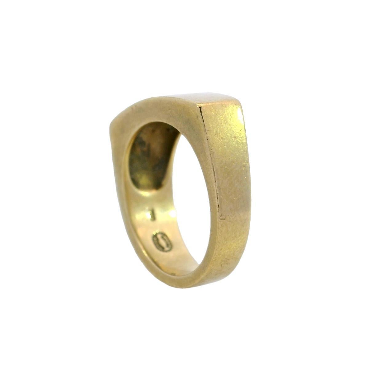 Vintage Heavy George Jensen Modernist 18K Yellow Gold Bar Ring 3