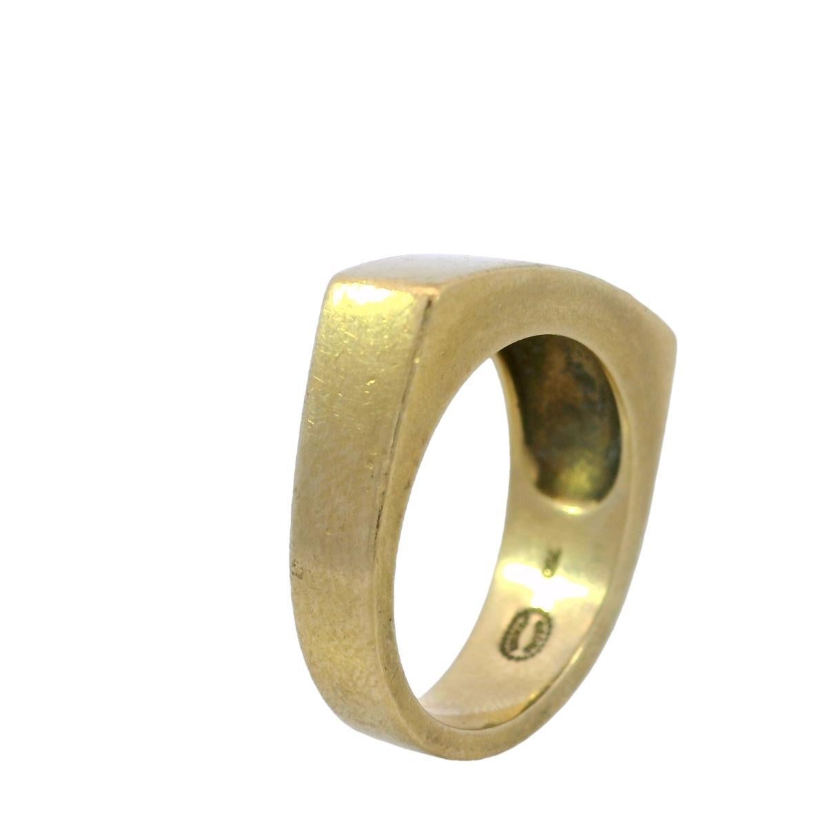 Vintage Heavy George Jensen Modernist 18K Yellow Gold Bar Ring 4