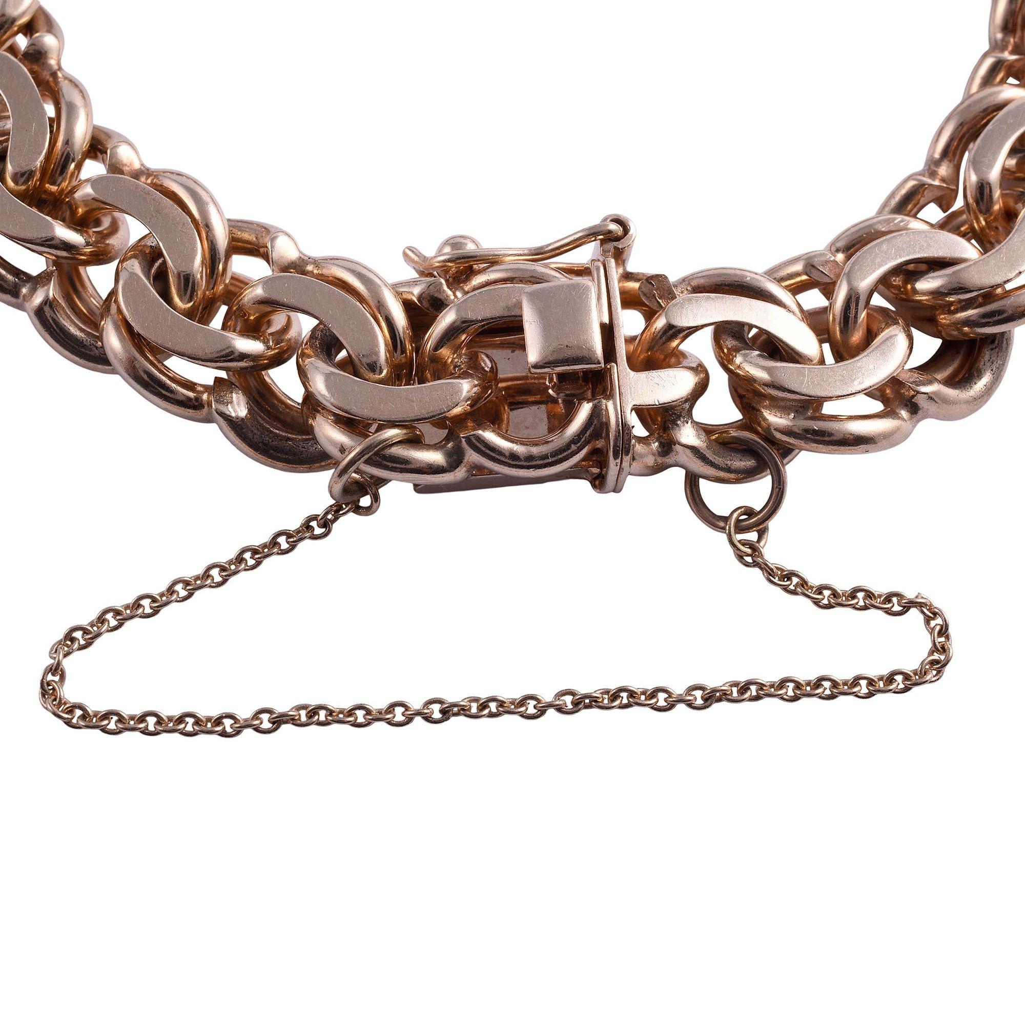 Women's Vintage Heavy Gold Link Bracelet For Sale