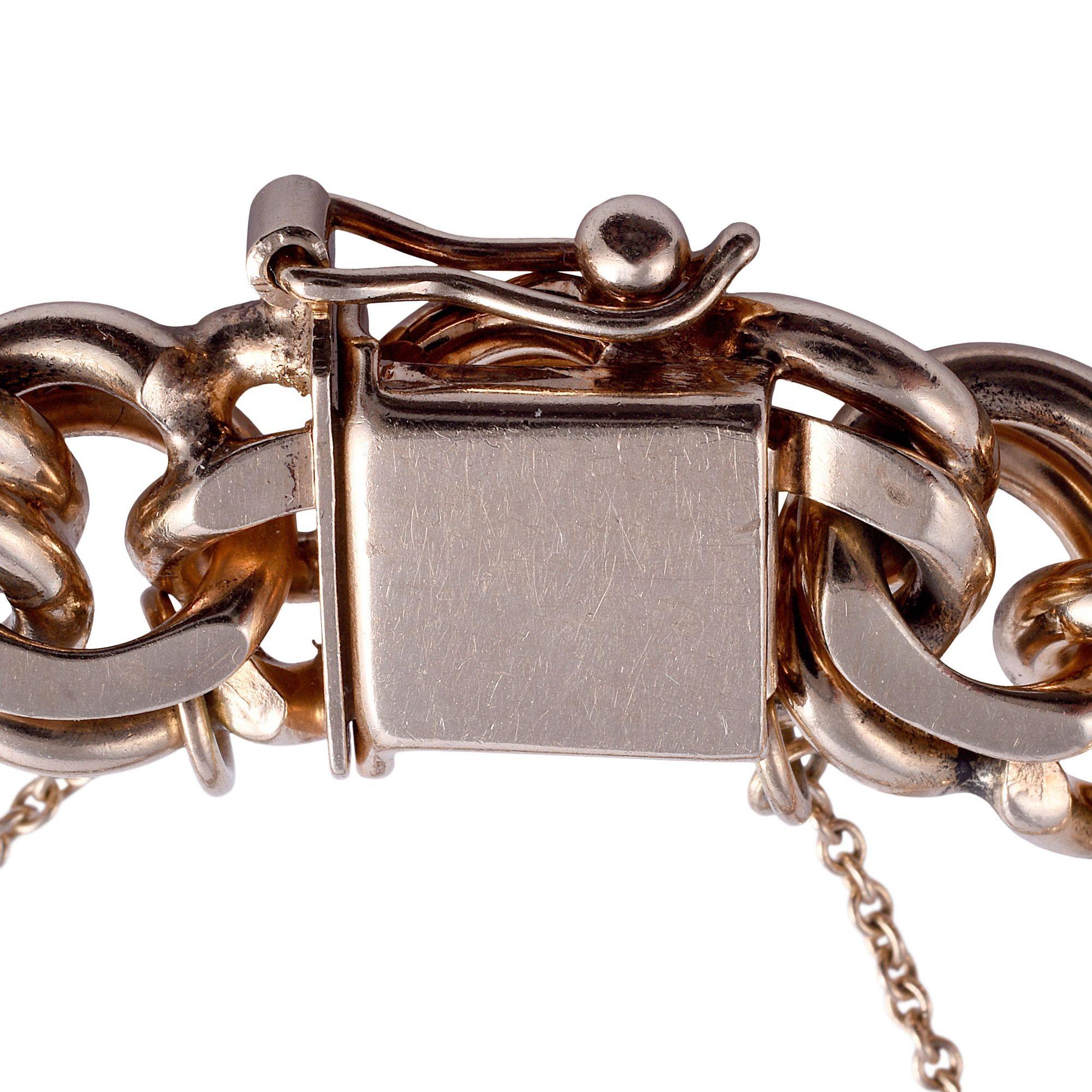 Vintage Heavy Gold Link Bracelet For Sale 2