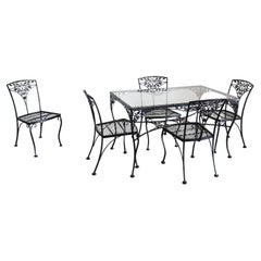 Retro Heavy Iron Meadowcraft Outdoor Iron Table and 5 Chairs