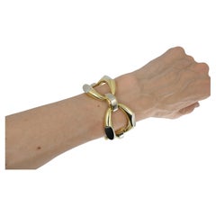 Vintage Heavy Link Goldarmband 18k zweifarbig