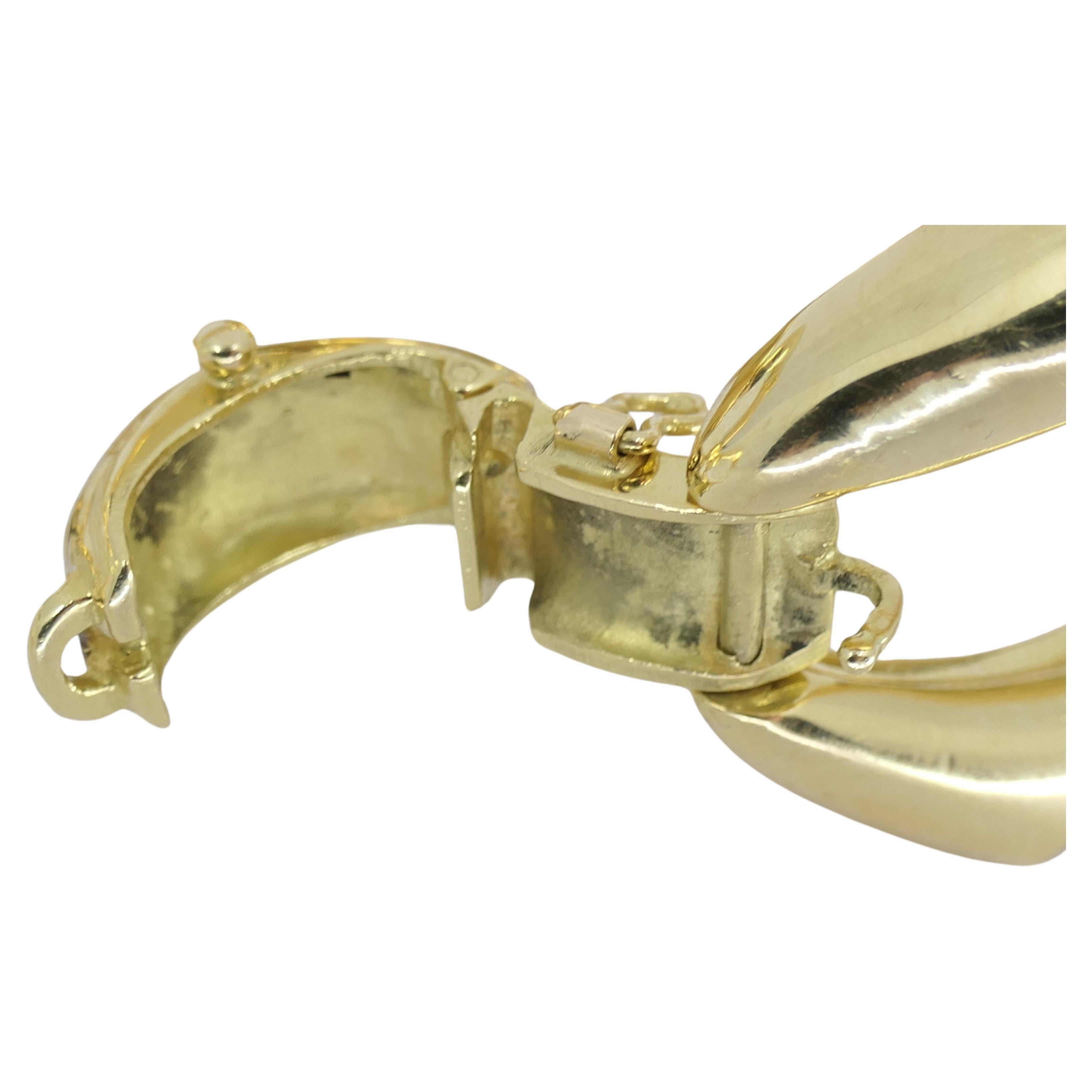 Vintage Heavy Link Gold Bracelet 18k Two-Tone For Sale 2