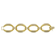 Vintage Heavy Link Gold Bracelet 18k Two-Tone