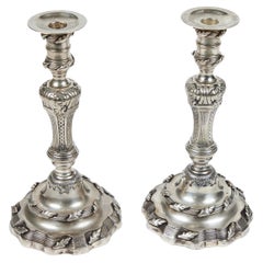 Vintage Heavy Silverplate Candle Sticks