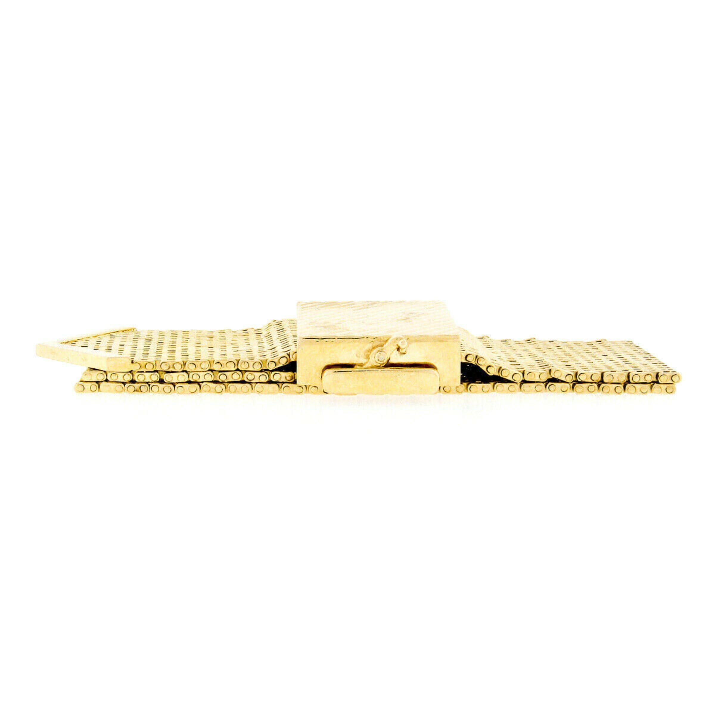 Women's Vintage Heavy Solid 14k Gold Wide Adjustable Fancy Link Chain Buckle Bracelet