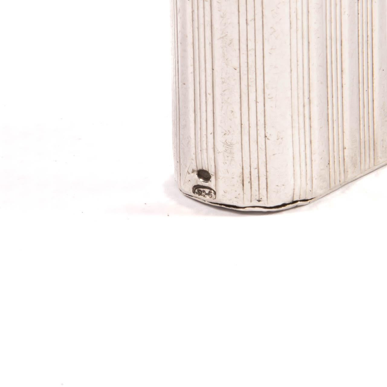 Vintage Heavy Solid 925 Silver sleeved Cartier Les must Lighter Complete in box 5