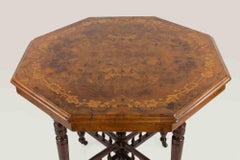 Vintage Octagonal Coffee Table, Wood, Italian Design, Mid-20th Century