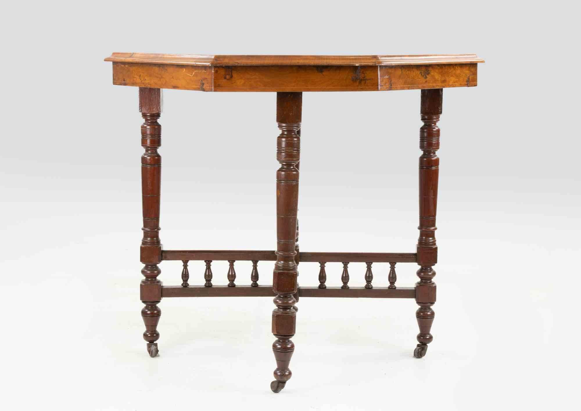 Bois Table basse hexagonale vintage, milieu du 20e siècle en vente