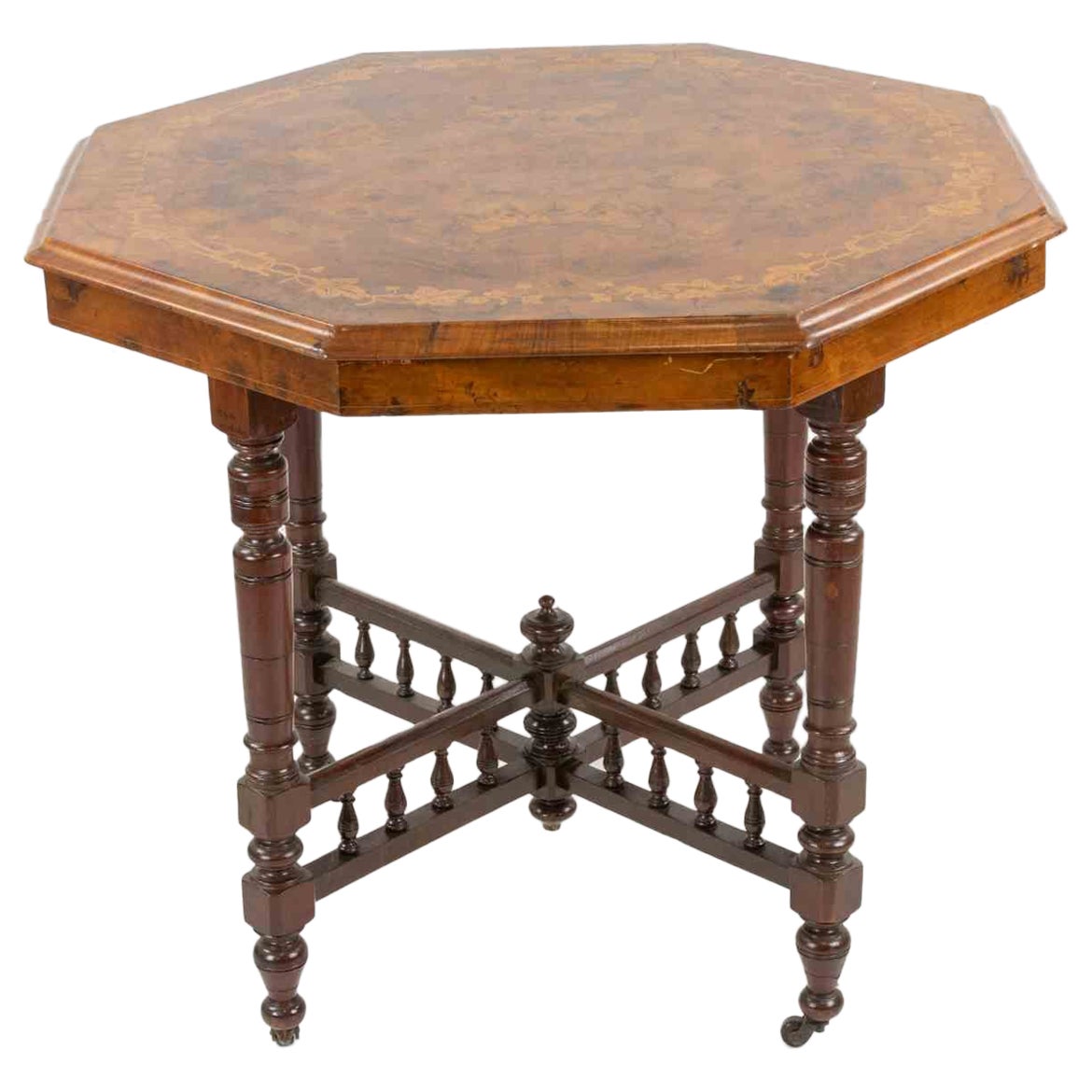 Mesa de centro hectagonal vintage, mediados del siglo XX