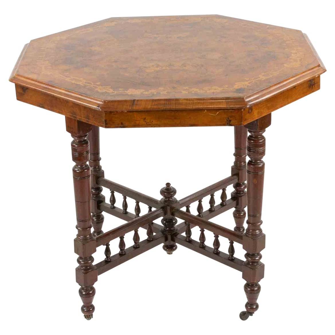 Mesa de centro hectagonal vintage, mediados del siglo XX