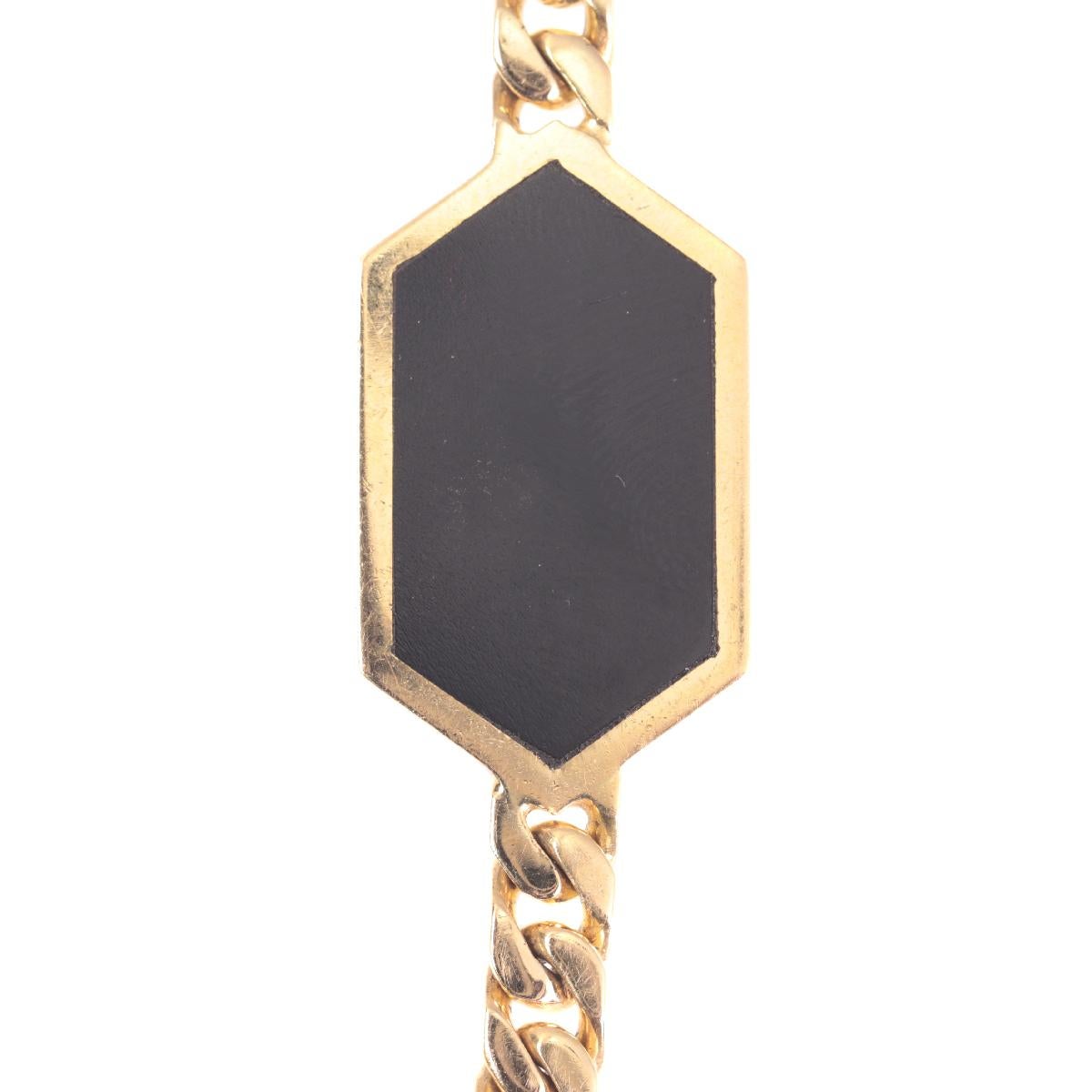 Vintage Hefty 18 Karat Long Gold Necklace with Pietra Dura Stones Decoration For Sale 6