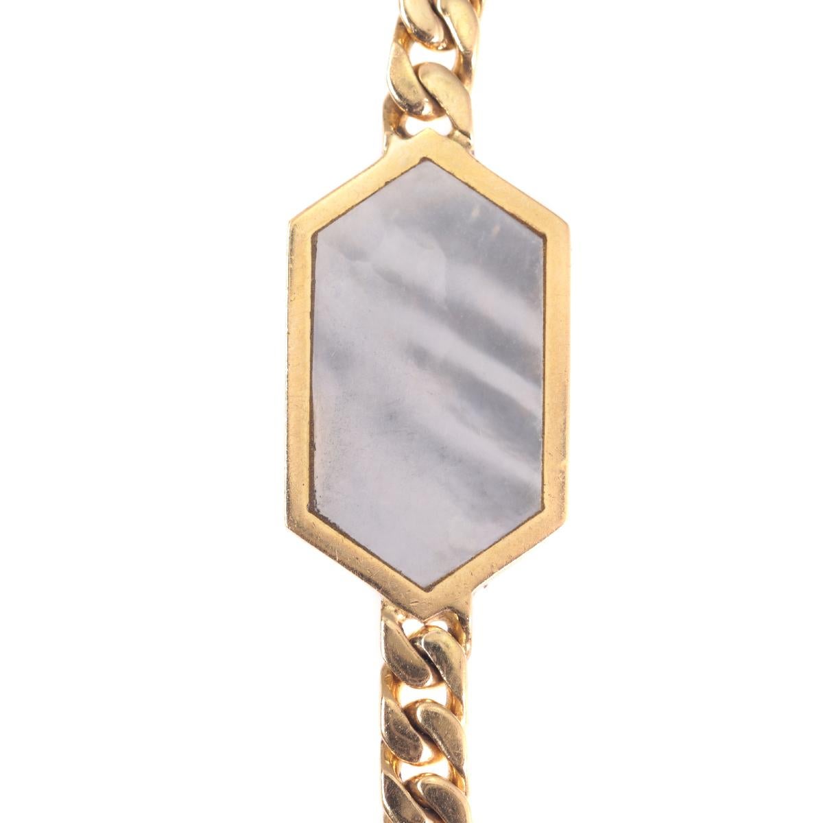 Vintage Hefty 18 Karat Long Gold Necklace with Pietra Dura Stones Decoration For Sale 8